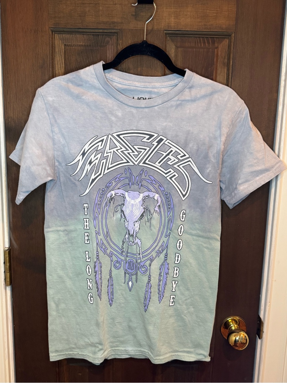 Eagles The Long Goodbye Tour Shirt Small Liquid Blue Tie Dye Skull Band Tee